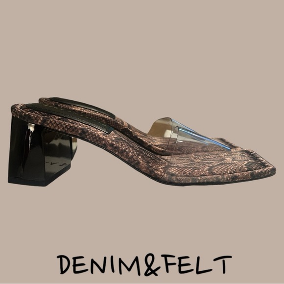 Good American Women’s Snakeskin Cushioned Sole Block Heel/Slide | NEW/NIB!!🖤🤎 - Picture 9 of 14